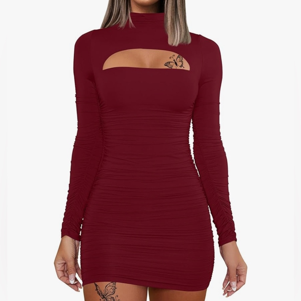 Maroon mini dress